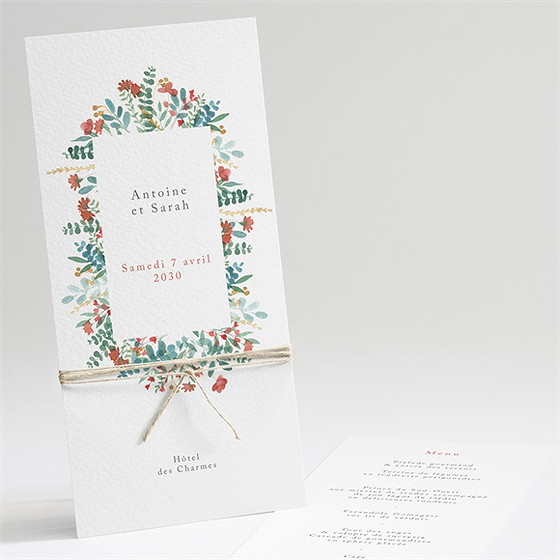 Menu mariage notre promesse