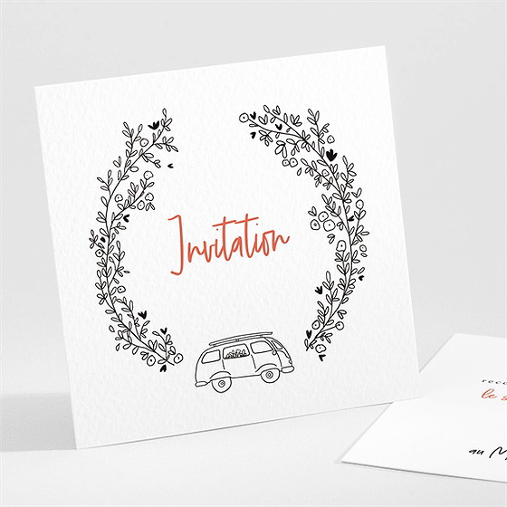 Carton d'invitation mariage champetre van life