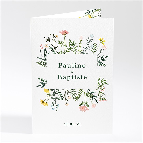 Menu mariage encadrés