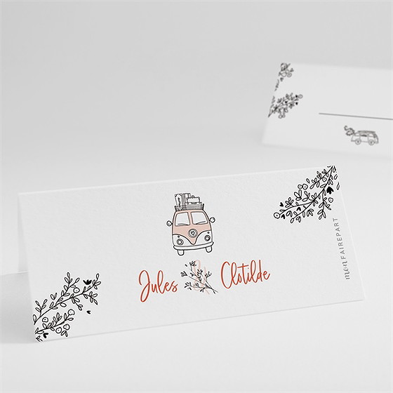 Marque-place mariage champetre van life