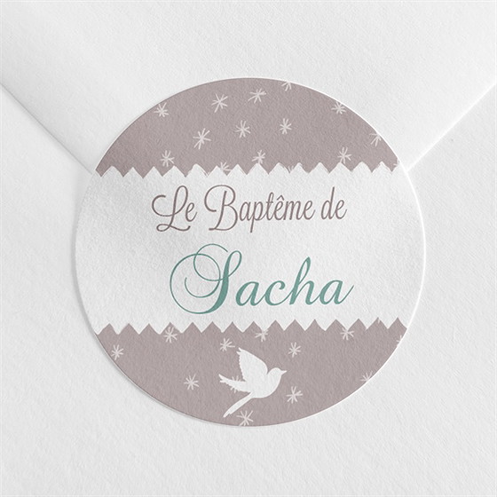 Sticker baptême colombe et banderoles