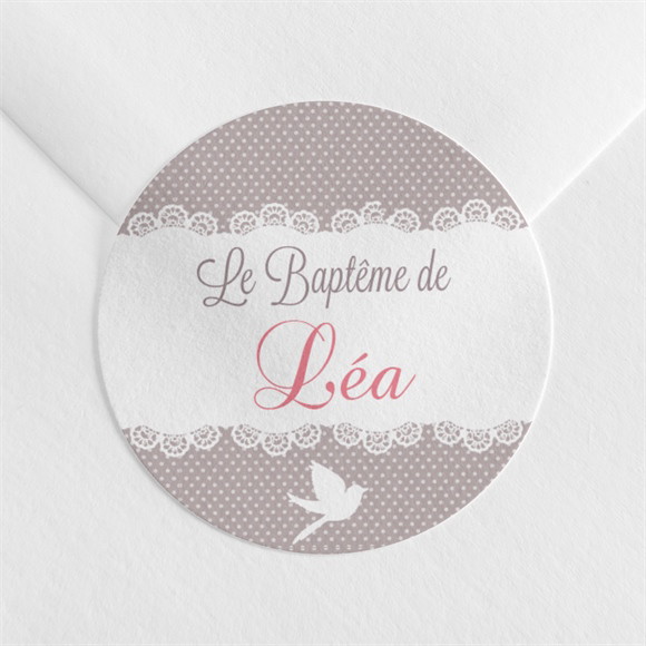 Sticker baptême Rondeur et douceur ! réf.N360768