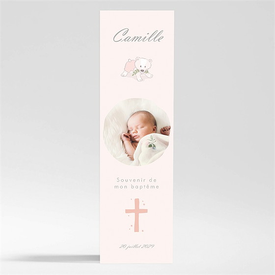 Signet baptême mon petit marque page magnet