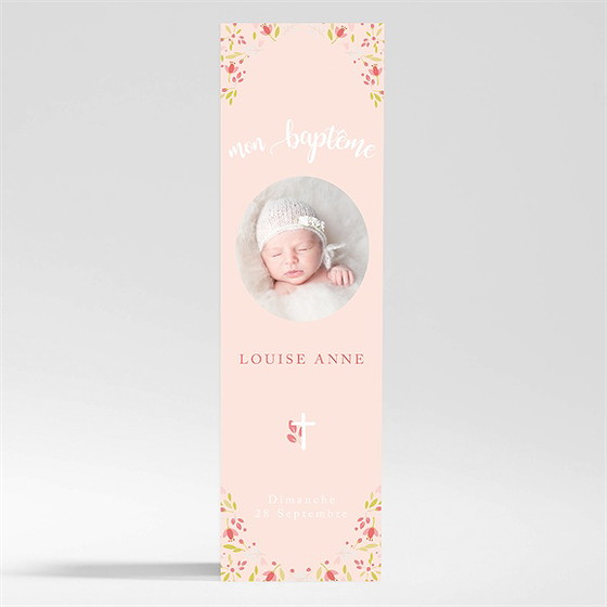 Signet baptême douceur végétale rose magnet