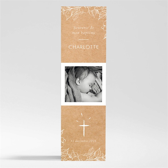 Signet baptême Gravure sur kraft Magnet réf.N200428