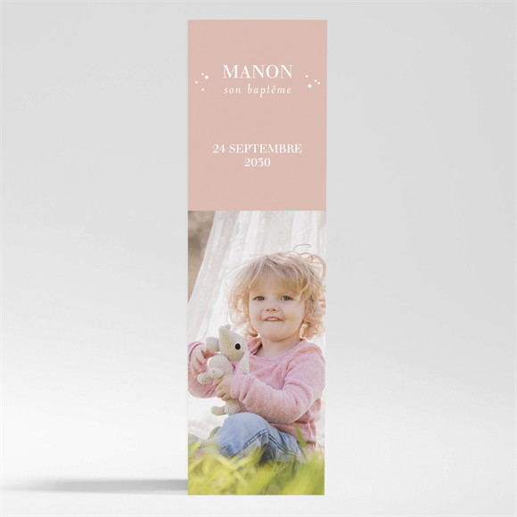 Signet baptême Rose thé Magnet réf.N200406