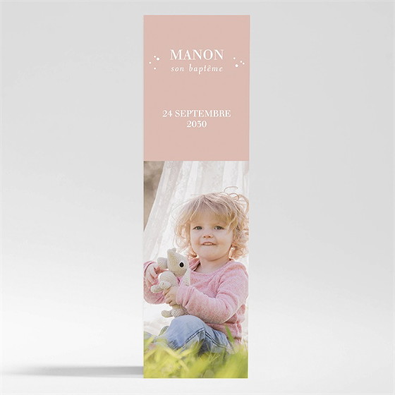 Signet baptême rose thé magnet