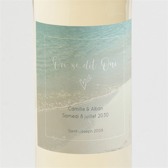 Etiquette de bouteille mariage Paradis sur Plage réf.N3001806