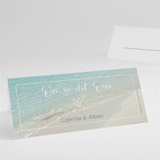 Marque-place mariage paradis sur plage