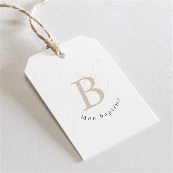Etiquette baptême Initiales d'or réf.N291192