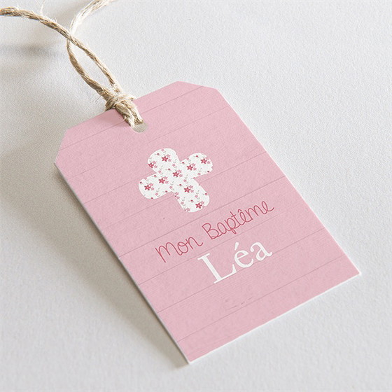 Etiquette baptême jolie composition