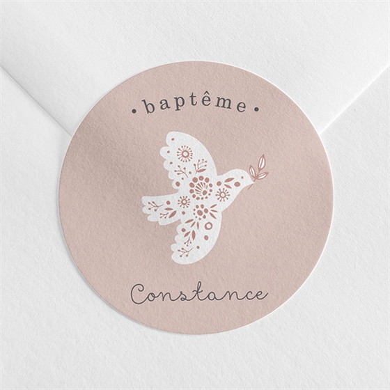 Sticker baptême profil de colombe
