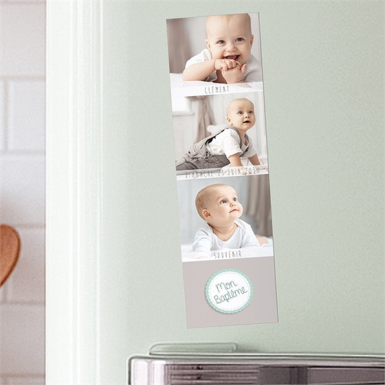 Signet baptême jolie frimousse magnet