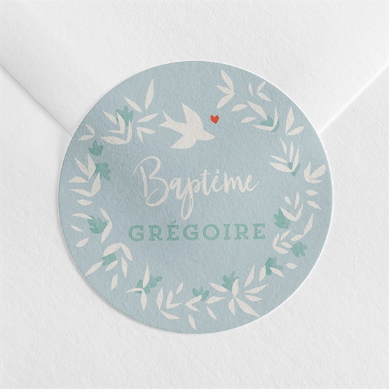 Sticker baptême colombe en folie