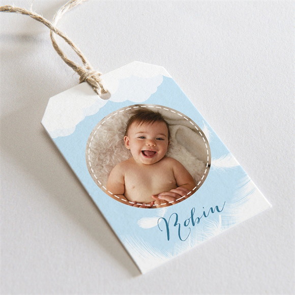 Etiquette baptême Duvet tout en rondeur réf.N291200