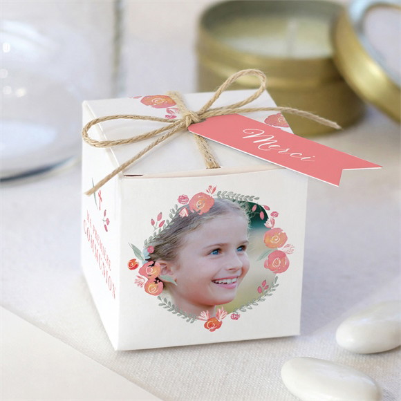 Boîte de dragées communion Couronne aquarelle réf.N340436