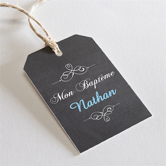 Etiquette baptême ange et ardoise