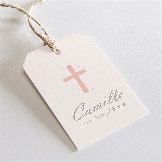Etiquette baptême mon petit marque page