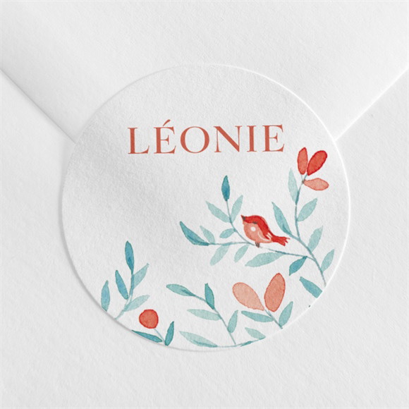 Sticker naissance Gentil Coquelicot réf.N360805