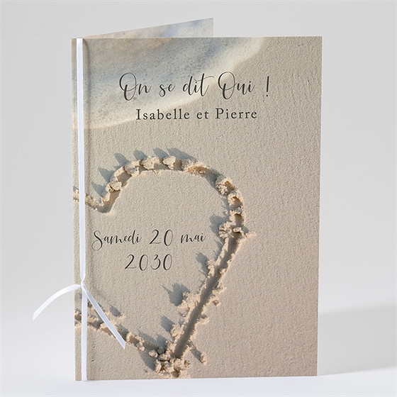 Livret de messe mariage dans le sable