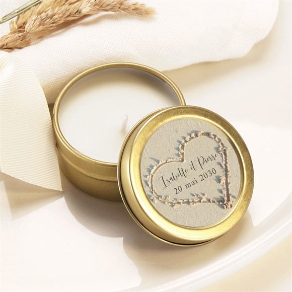Bougie mariage Dans le Sable or réf.N360799