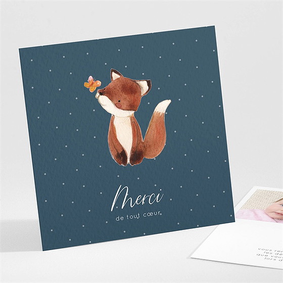 Remerciement naissance joli renard