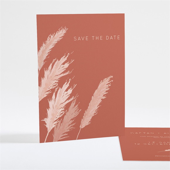 Save the Date mariage Terracotta pampa réf.N25137
