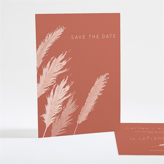 Save the Date mariage terracotta pampa