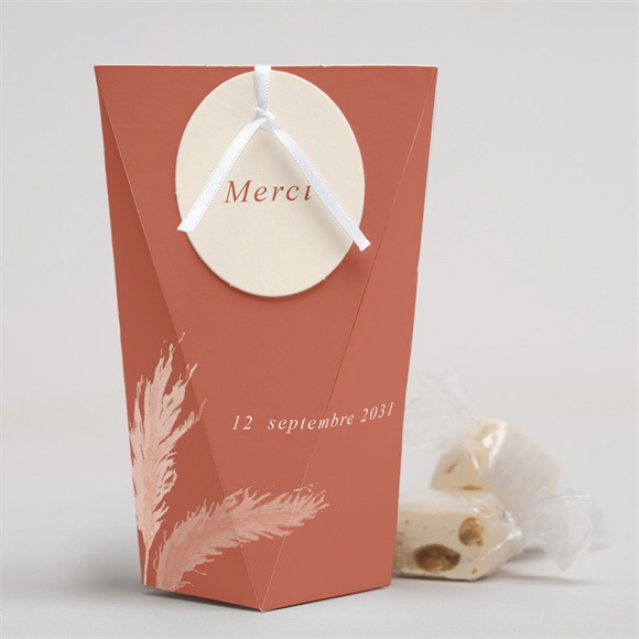 Boîte surprise mariage Terracotta pampa réf.N52084