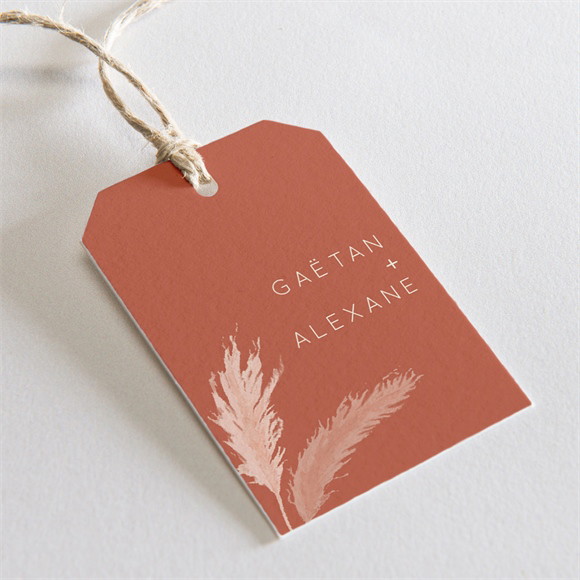 Etiquette mariage Terracotta pampa réf.N291139