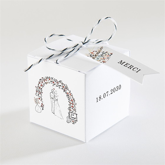 Boîte de dragées mariage belle intimité