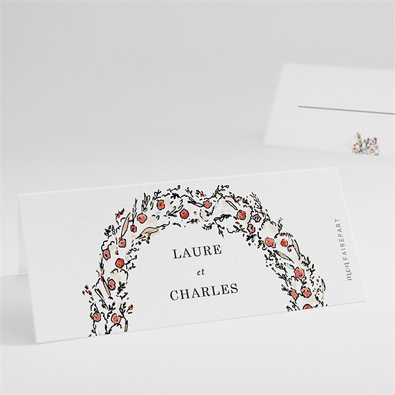 Marque-place mariage belle intimité