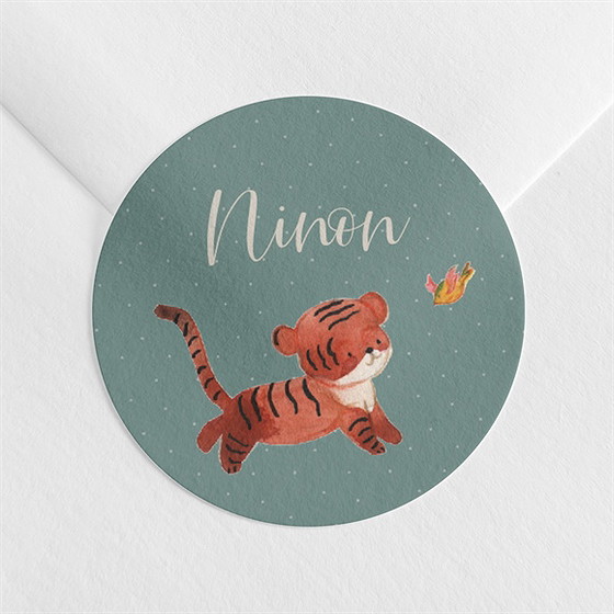 Sticker naissance petit tigrou