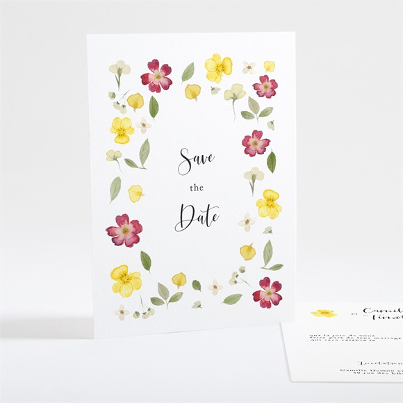 Save the Date mariage Aquarelle de fleurs séchées réf.N25129