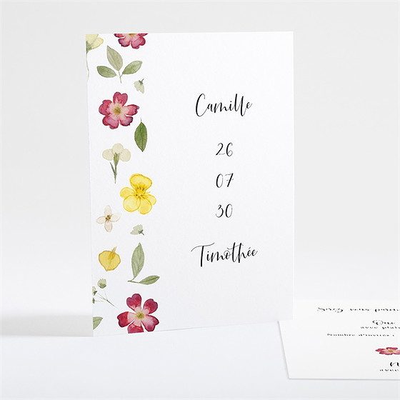 Carton réponse mariage aquarelle de fleurs séchées