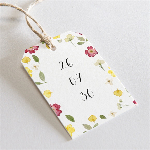 Etiquette mariage Aquarelle de fleurs séchées réf.N291128