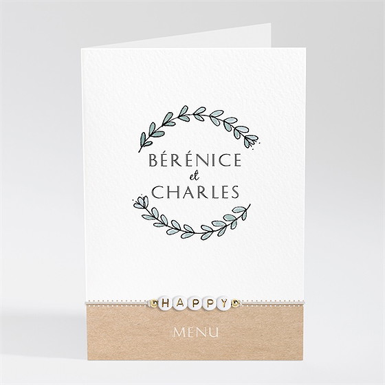 Menu mariage avec programme bracelet