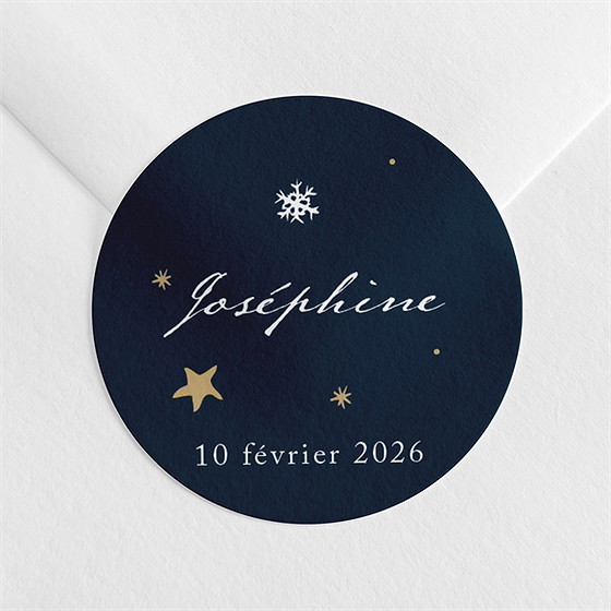 Sticker naissance neige étoilée
