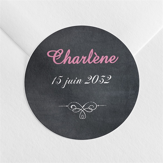 Sticker communion fond ardoise et photo