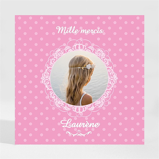 Remerciement communion mon cadre rose magnet