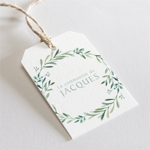 Etiquette communion Végétal et dorure réf.N291225