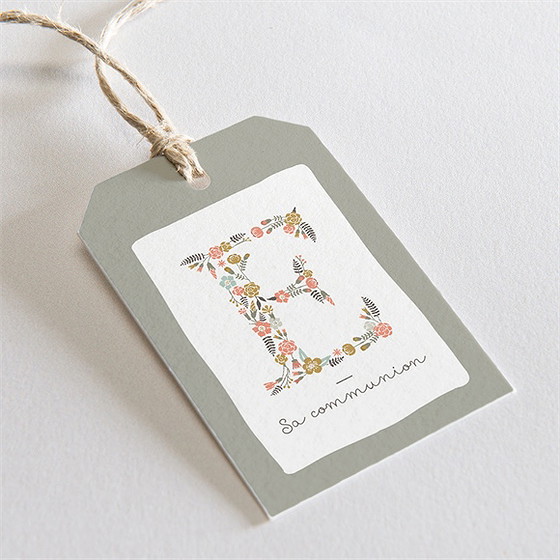Etiquette communion signature florale