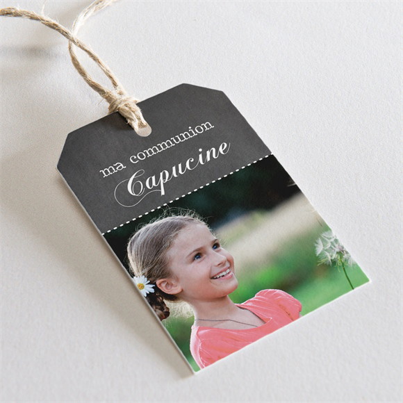 Etiquette communion Dentelle Rose réf.N291256