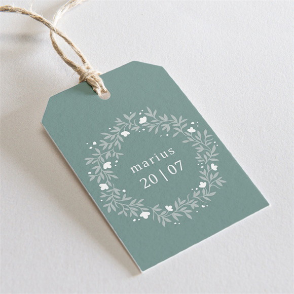 Etiquette communion Gaufrage Émeraude réf.N291263