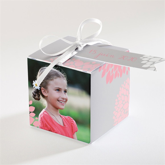 Boîte de dragées communion Colombe et fleurs réf.N340473