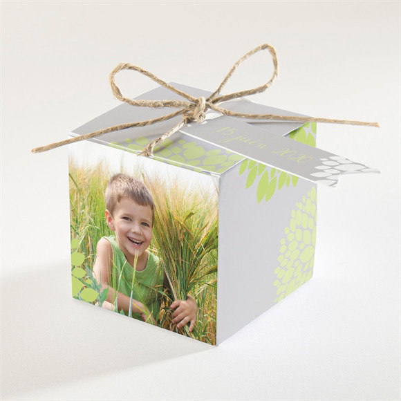 Boîte de dragées communion Cadre gris et lumière réf.N340474