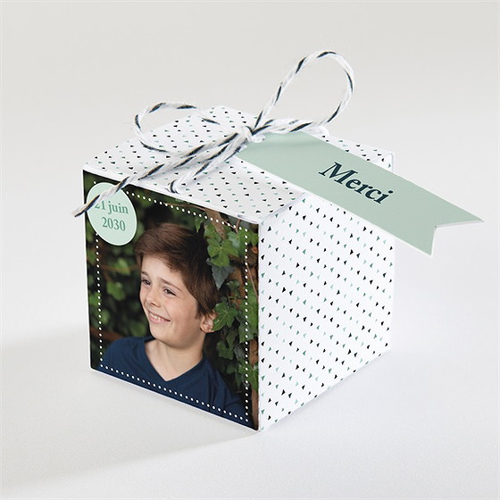 Boîte de dragées communion moderne chic