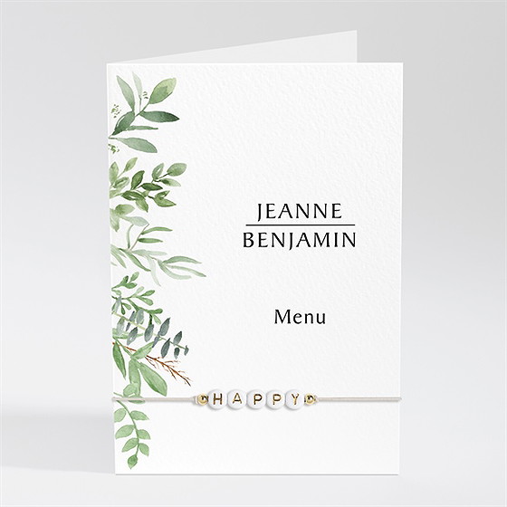 Menu mariage nature chic bracelet