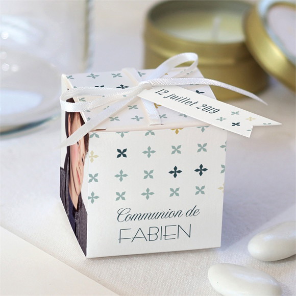 Boîte de dragées communion Ambiance art déco réf.N340479
