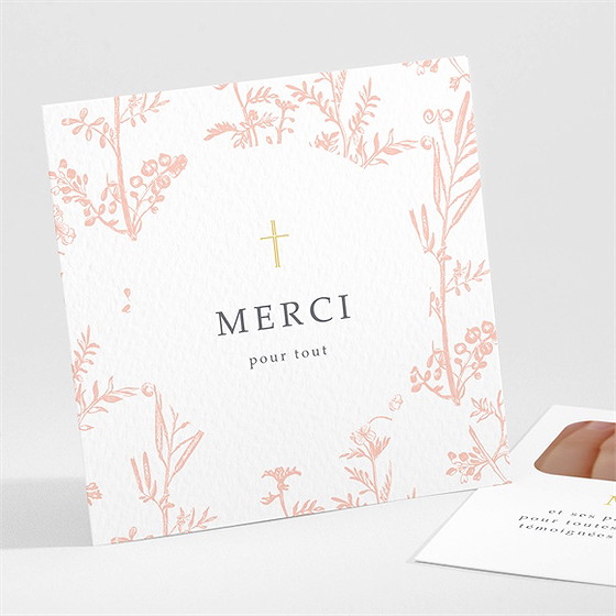 Remerciement communion gravures végétales